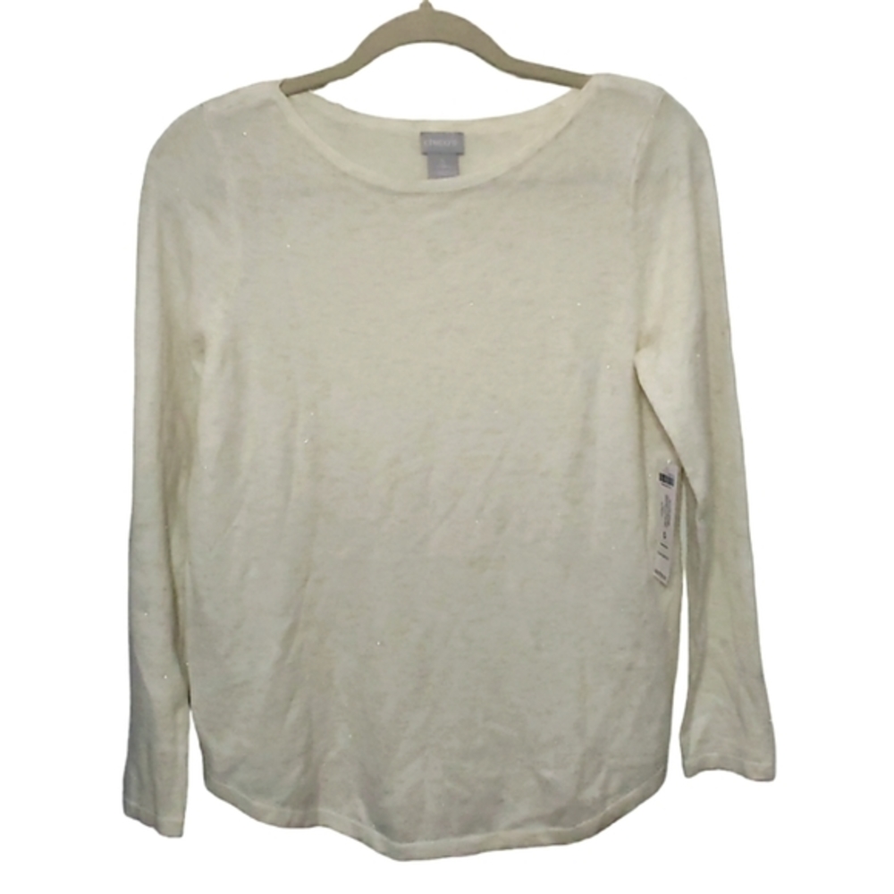 NWT Chico's Cream Colored Tunic Pull-over Sweater Size 0‎ or XSMALL